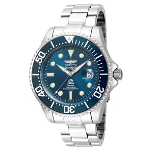 Invicta 18160 Men's Grand Diver Automatic Blue Dial Steel Bracelet Dive Watch