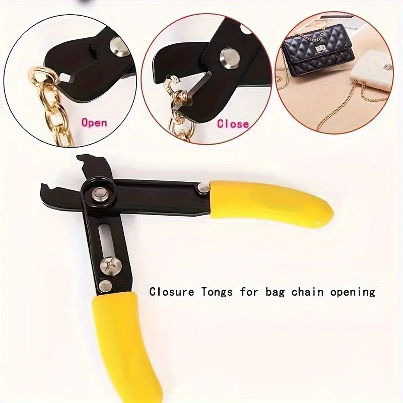 2pcs Jewelry Making Pliers, Hand Tools, Chain Clamp, Bag Chain Opening and Closing Tool, Chain Cutting Machine, Adjustable Wire Stripping Pliers for Chain Installation