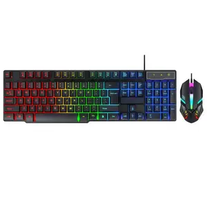 2 in 1 Wired Gaming Keyboard and Mouse Combo, Mechanical Feel LED Backlit Keyboard,104 Keys Full-Size Gaming Wired Keyboard USB Plug&Play for Home Office Gaming PC Laptop Mac Windows, Best Gift for Men Boys Boyfriend Lover Friend Gamers
