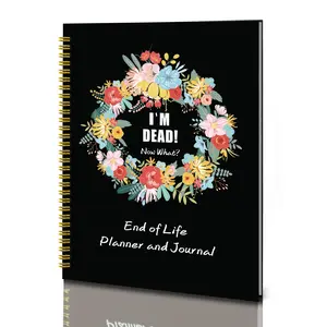 End of Life Planner, Now That I'M Dead, Guided Final Estate Arrangements, Planning Organizer Notebook for Last Wishes, Business Info & Funeral Planning, When I'M Gone Organizer, Death Planner(1PC flower)