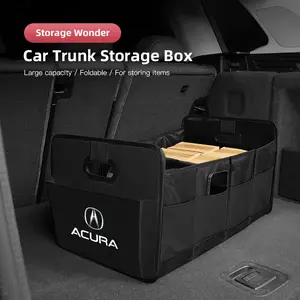 Foldable Car Trunk Leather Storage Box Waterproof Portable Auto Large-Capacity Organizer Bag Tool Accessories For Acura ADX RDX ZDX Integra NSX MDX TLX CDX ILX RLX TL RL