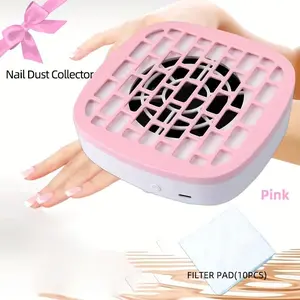 Mini Nail Vacuum Cleaner, Portable Manicure Dryer with USB Plug, Nail Dust Collector, Includes Filter Cloth, Strong Suction, Detachable Paper Filter, Nail Care Tool, Perfect Gift