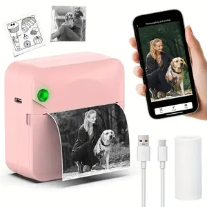 Portable Wireless Mini Printer, Thermal Inkless Printer, Perfect for Text Notes Photos Course Labels To-Do Lists, Ideal Gift, Portable Thermal Printers
