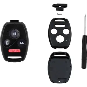 Key Fob Keyless Entry Remote Shell Case & Pad Replacement for Honda Accord 2003-2012, Civic EX2006-2013, Pilot 2009-2015, CR-V 2005-2006 (Cutting NOT Required)