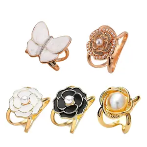 5 PCS Chic Scarf Buckles Clips Vintage Jewelry Fastener