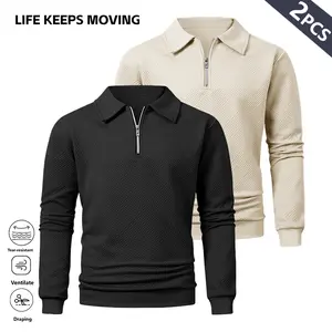 Life Keeps Moving Men's Solid Color Zip-Up Half Placket Hoodie Regular Fit Casual Long Sleeve Stand Collar Pullover Classic Fashion Comfortable Spring Autumn Everyday Sportswear