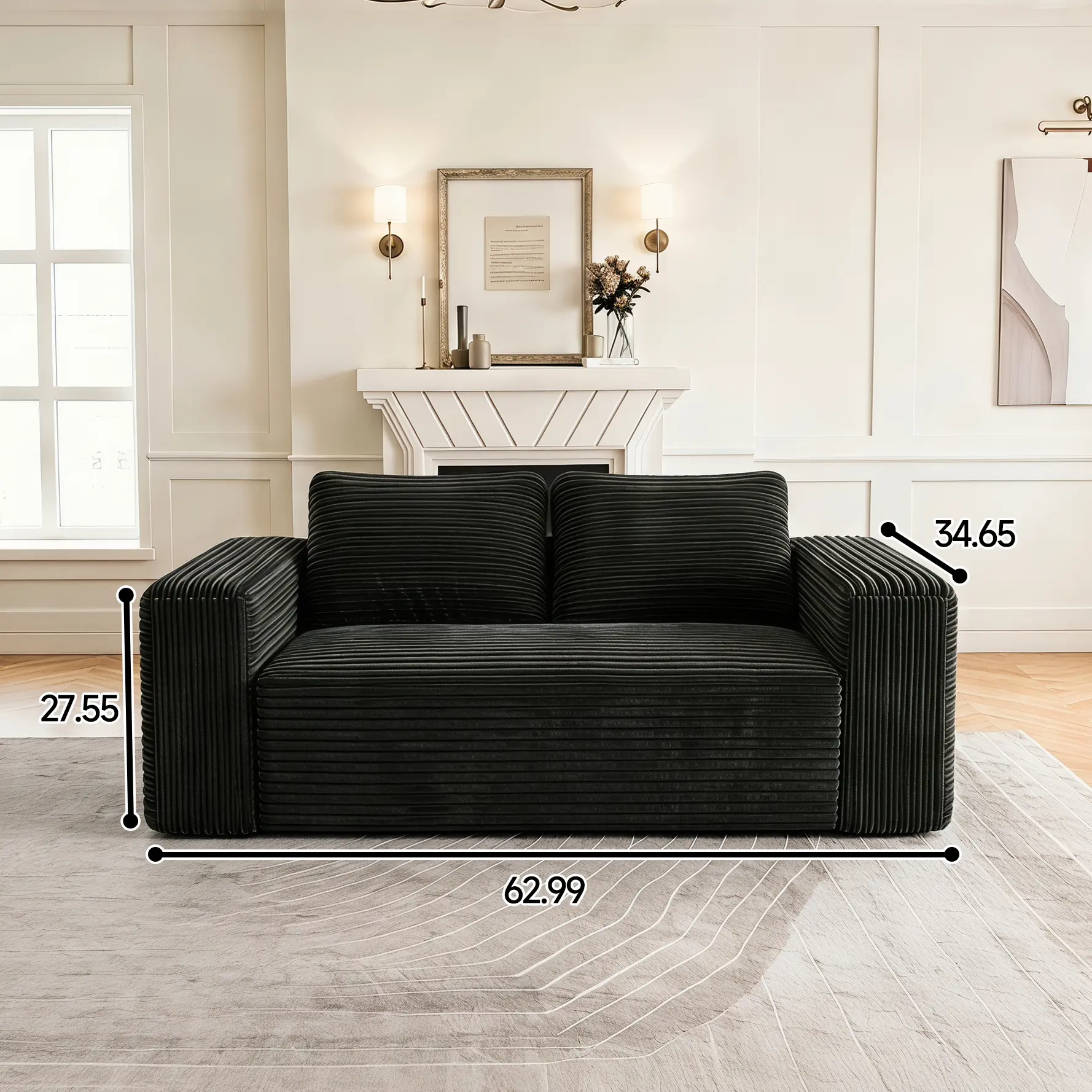 63IN-2SEAT-Black