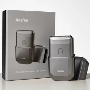 Portable Electric Shavers for Men - Compact Face Razors Waterproof Comfort Head Body Shaver Dual-Action Cutter Heads for Travel - USB-C Rechargeable