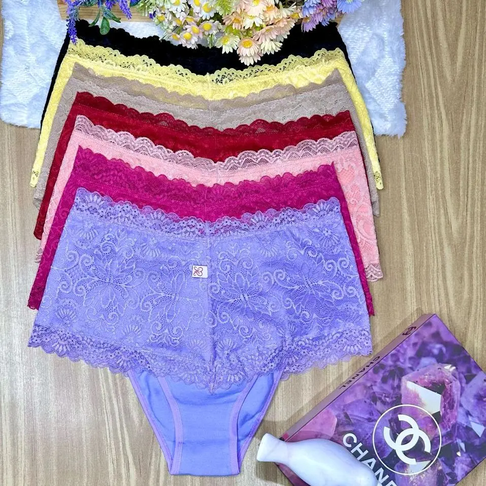 12 pc (calzon alto de algodón brasilero  Ximenas'k)cotton girdle underpants (concrete in low abdomen) Womenswear Panties Lingerie Comfortable Elegance Soft