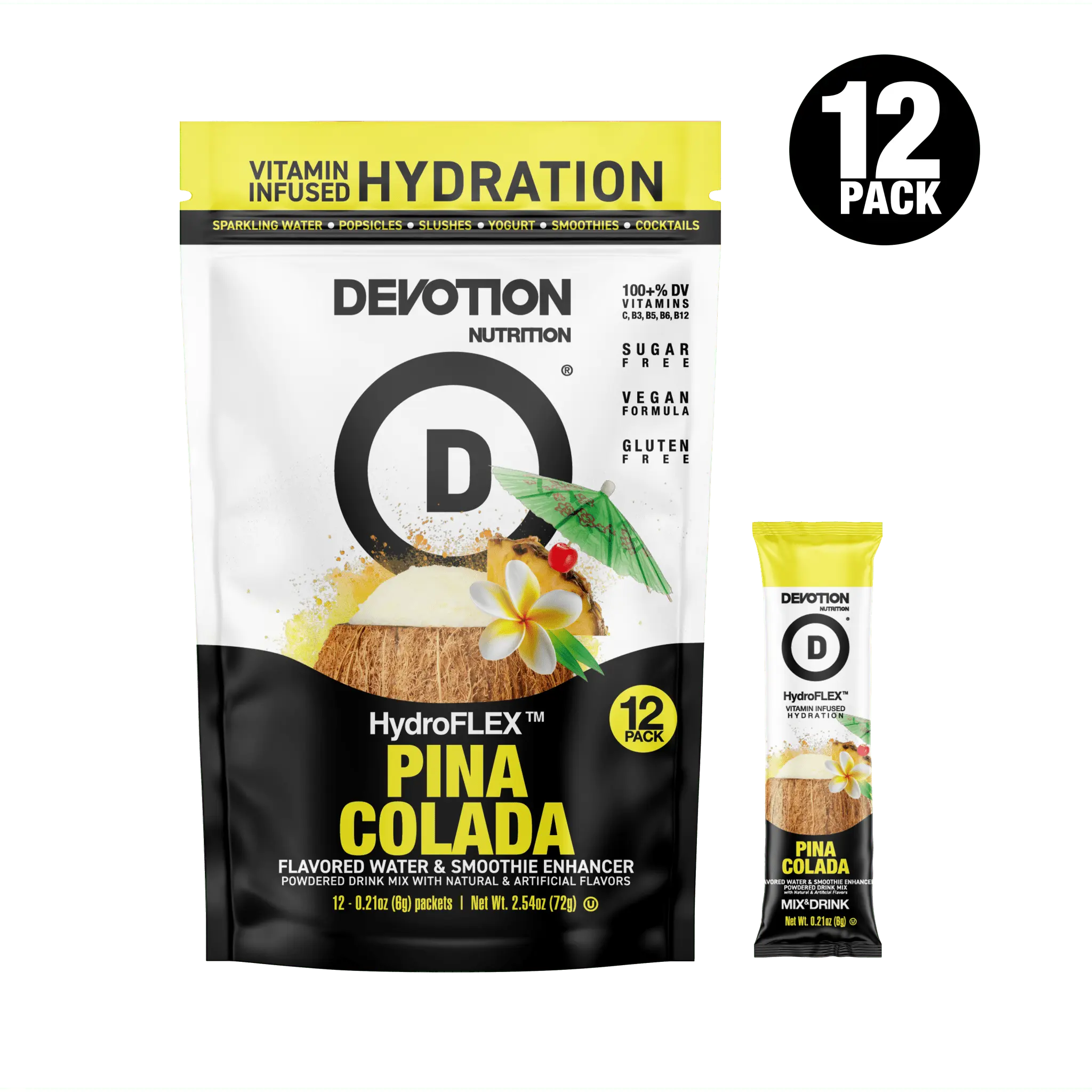 Devotion Nutrition HydroFLEX Vitamin Infused Hydration | 12-PK Pina Colada