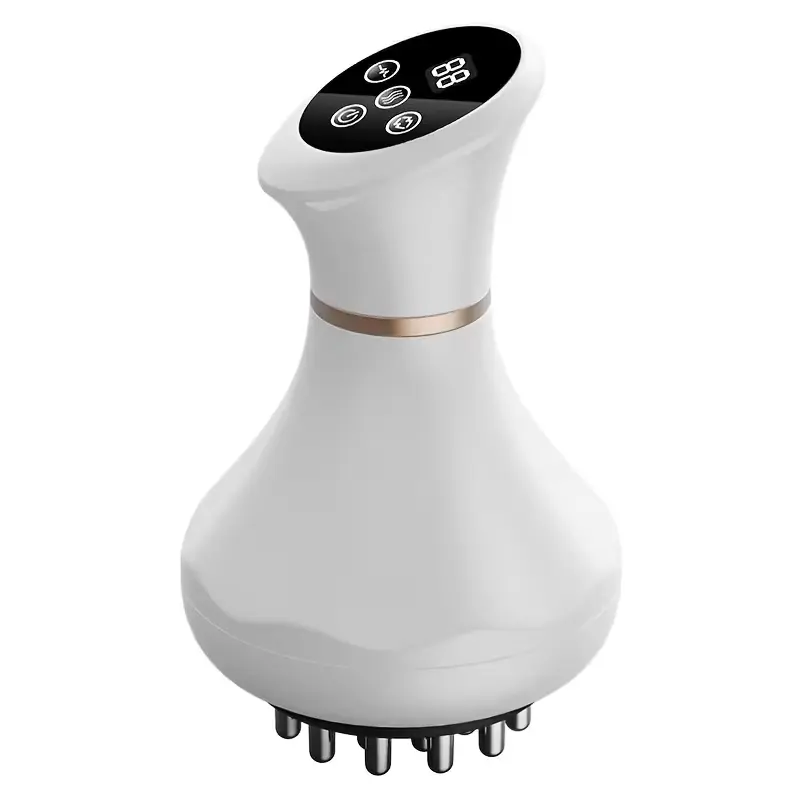 Portable Electric Meridian Brush Massager for Shoulders/Backs - USB Rechargeable, Handheld, 9 Vibration Levels, Vibrating Heat, 21 Rounded Nodes, Digital Display, 20-Min Auto-Off, Type-C Charging, Relaxation Boost, White Gift, Portable Massagers, Usb Rech
