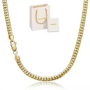 Stainless Steel Men's Cuban Chain with Ear-Style Clasp / Gold / Gold-Plated Miami Cuban Chain Necklace, Widths: 6mm/8mm/, Fade-Resistant and Durable, Hip-Hop Style Men's Jewelry, Length: 7.5“–24”, Comes with a Gift Box