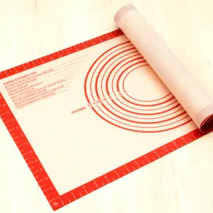 Professional Grade Silicone Baking Mat – 24"x16" Extra Thick, Non-Slip, Reusable with Measurement Marks, Heat Resistant, Perfect for Pizza, Cookies, Bread, Pastry, Fondant, and Kneading