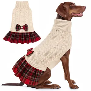 KYEESE Cozy & Stylish Dog Sweater Dress – All-Size Fit for Small to Large Puppy Super Soft & Warm Winter Outfits