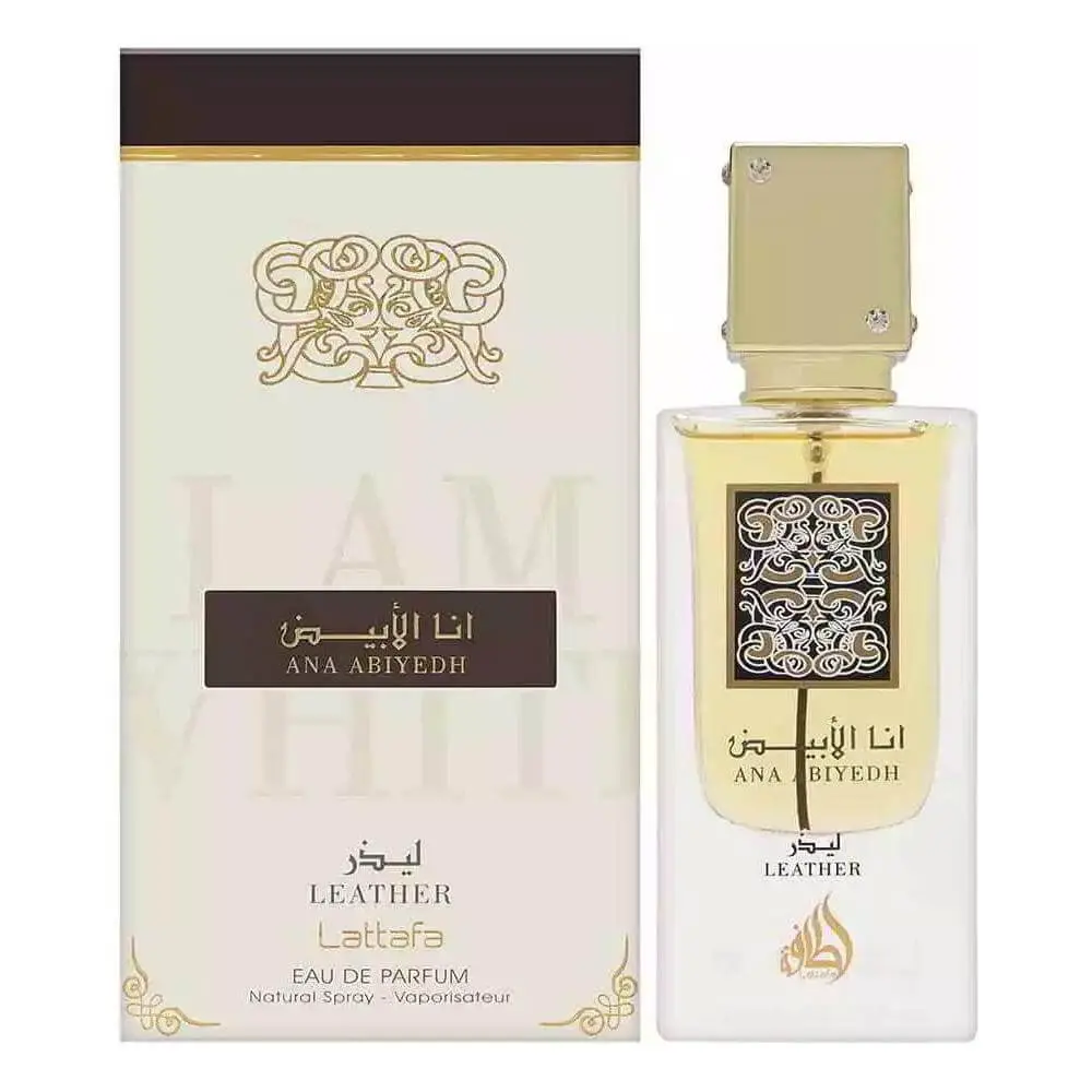 Lattafa Ana Abiyedh Unisex EDP Fragranced Perfume - 2.04 fl oz (10ml Liquid), Leather & Juniper Berry Ginger EDP Scents, Men's Cologne, New Box Pack Beauty & Personal Care Fragrance, Musk, Rose, Edp Sprays, Men/Women, Spicy