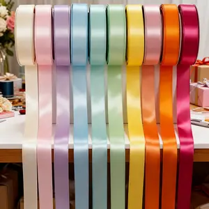 10 Rolls Polyester Satin Ribbon, 0.39 Inch X 25 Yards, Multiple Colors, Perfect for Weddings, Bouquets, Packaging, Hair Accessories, Christmas Decorations