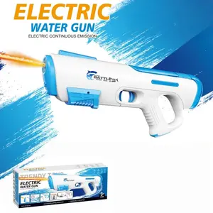 Large Pulse Electric Water Gun Toy, Automatic Suction High Pressure Spraying, Beach Water Battle, Light Effects, Lithium Battery Included