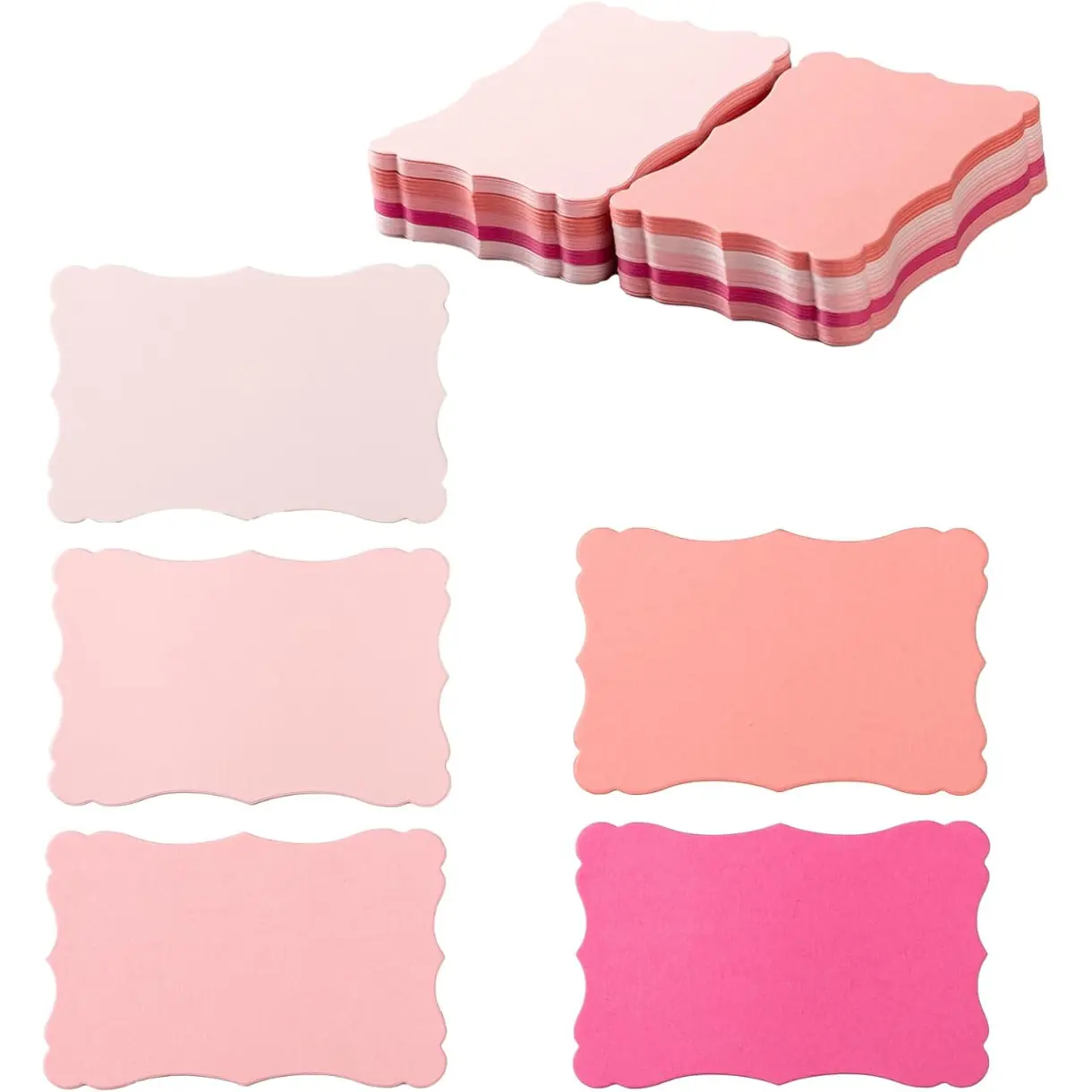 120 Pieces Small Mini Business Cards Vintage Assorted Colors Blank Note Gift for Business Cards, Gift (5 PInk-Red)