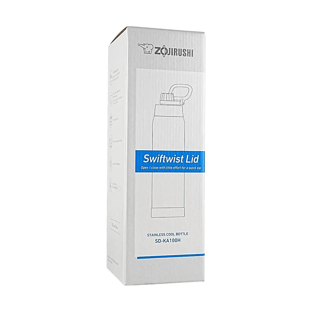 Zojirushi Stainless Steel Sports Water Bottle 1L White - Insulated Cold, Leak-Proof, Large Capacity for Gym, Outdoor