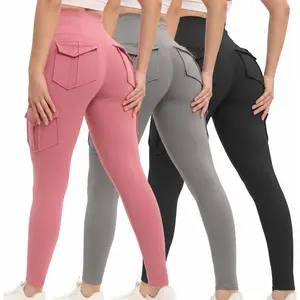 3PCS Women's Leggings with Flap Pockets High Waist Tummy Control Side Pocket. Sporty, Comfy and Breathablal for Yoga, Gym, Workoe and Running Ladies'   Activewear   for All Seasons tiktokshopspringglowup