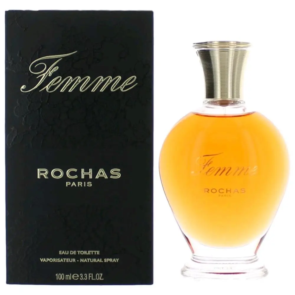Rochas Femme Eau de Toilette Spray for Women, Guaranteed Authentic Female Fragrance, Designer Perfume in a 3.3 oz Bottle, 3.3Oz