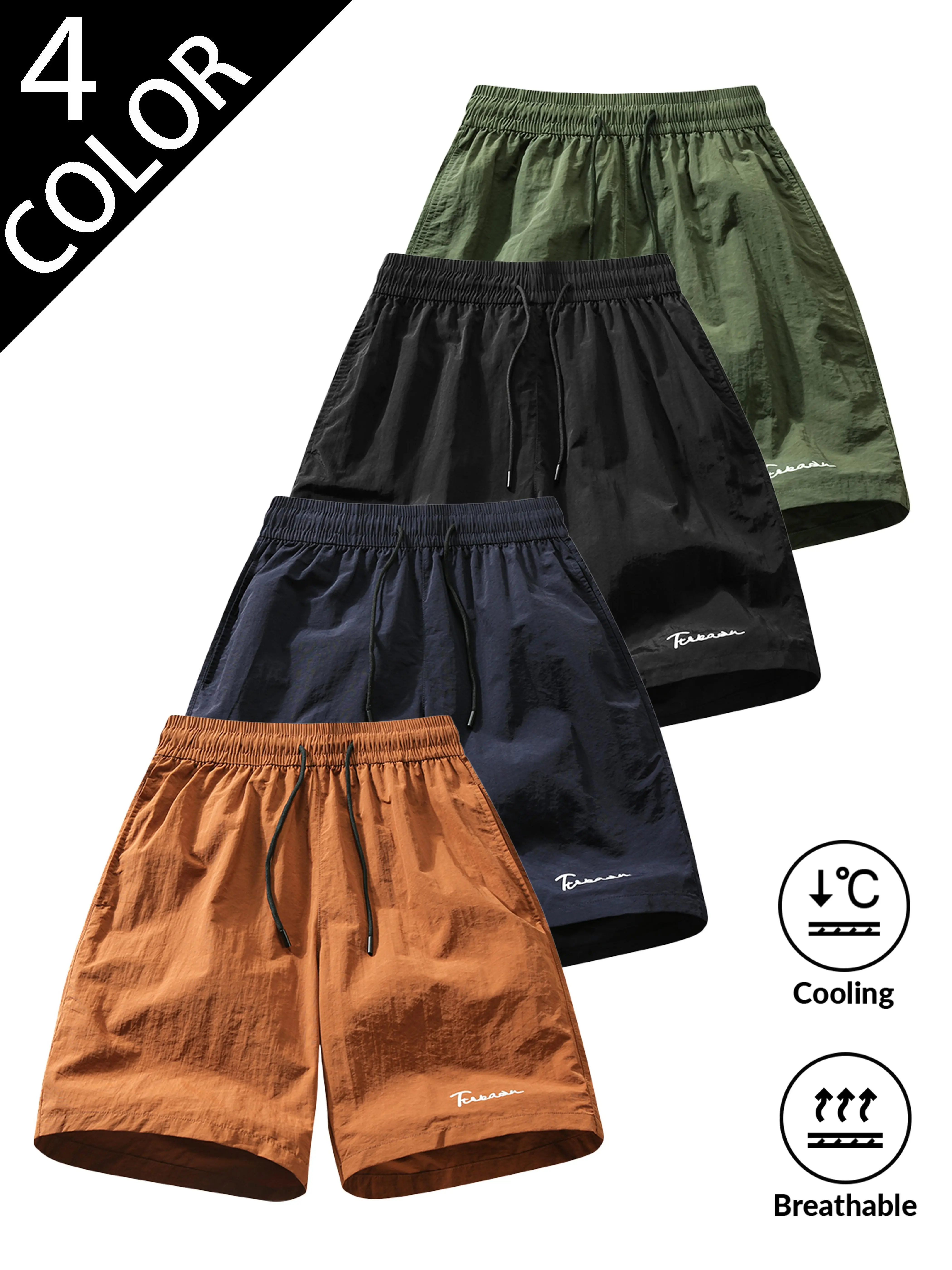 2026 newly launched men’s summer ice silk shorts crafted from 100%  fabric, loose-fit quick-dry 5-inch beach pants designed for hot weather wear. Premium full  material brings silky cool touch, outstanding moisture wicking and fast evapo