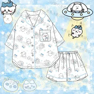 Kawiai 2026 Cartoon Chiikawa Momonga Sweet Home Pajamas Anime Suit Loungewear Sweet Can Be Worn Outside Gifts for Girls