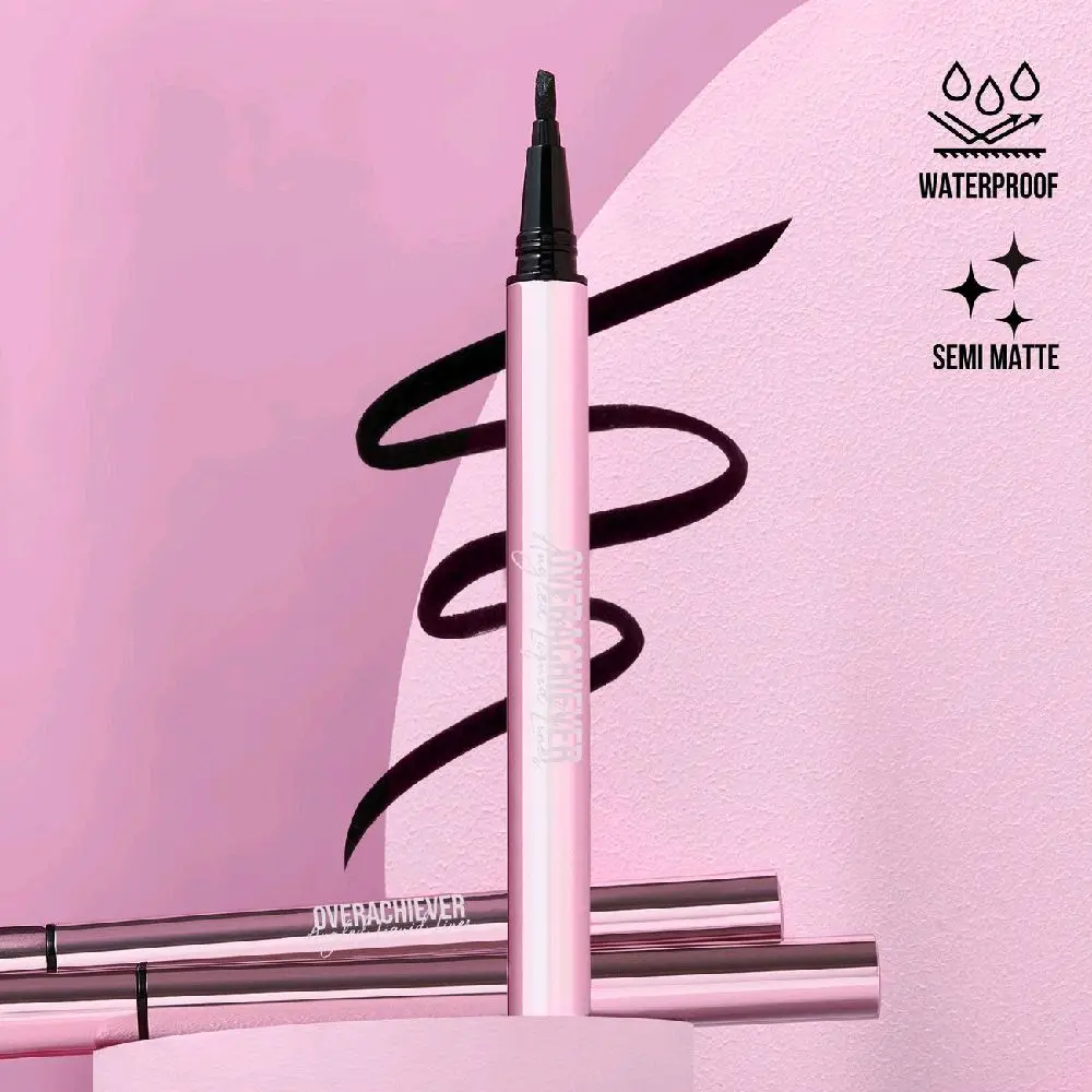 Draw The Line Overachiever Angled Liquid Eyeliner Waterproof Semi Matte Eyeliner Pen for Precise Application