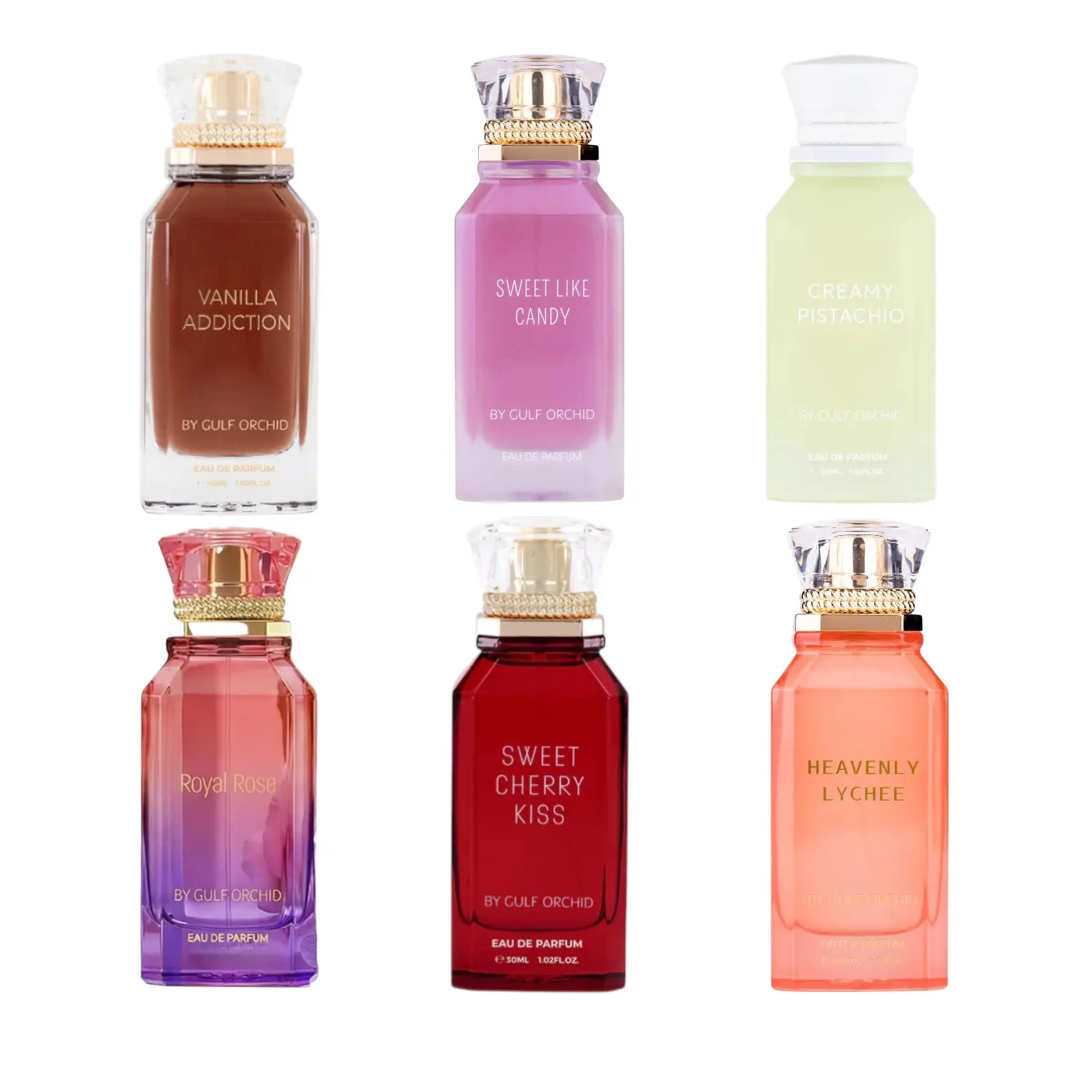 (6pc Bundle Pack) Mini Vanilla Addiction Collection by Gulf Orchid EDP Spray, 30ml