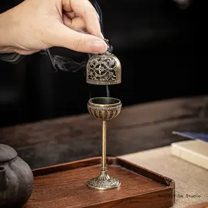 Auspicious Coil Incense Holder, Wealth-Attracting Pixiu High-ft Censer, Qilin-Themed Palace Lantern-Style Aromatherapy Burner, Lucky Elephant Compact Indoor Cool Room Decor for Home Use