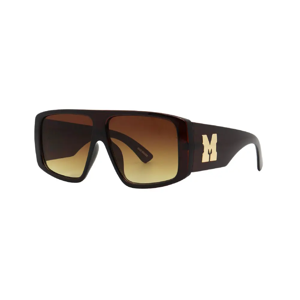 Mad Shade Bold Brown Flat Top Mob Frame Sunglasses with Brown UV400 Lens #33 Mad Shade Bold Brown Flat Top Mob Frame Sunglasses with Brown UV400 Lens #33