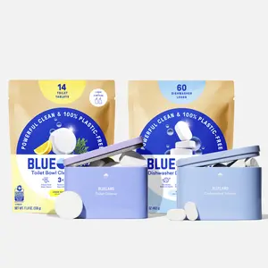 Blueland Dishwasher & Toilet Bowl Cleaner Duo, Mineral & Plant-Based Tablets with Storage Tins, Fragrance-Free & Lemon Cedar