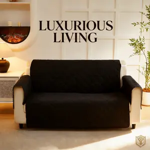 Fit for 1, 2, 3 seater & loveseat. Easy to use, reversible sofa cover with waterproof furniture protection. Comes with foam sticks and elastic straps, pet-friendly, ideal for light‑weight furniture.