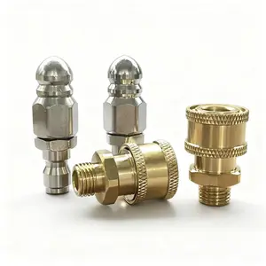 Sewer Cleaning Tool High-pressure Nozzle Kit with 1 Front Jet & 6 Rear Jets for Pressure Washer Efficient Cleaning（2set）