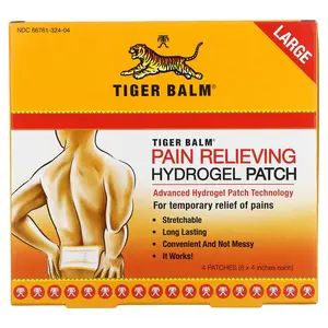 Tiger Balm Pain Relieving Hydrogel Patch, Large, 4 Patches