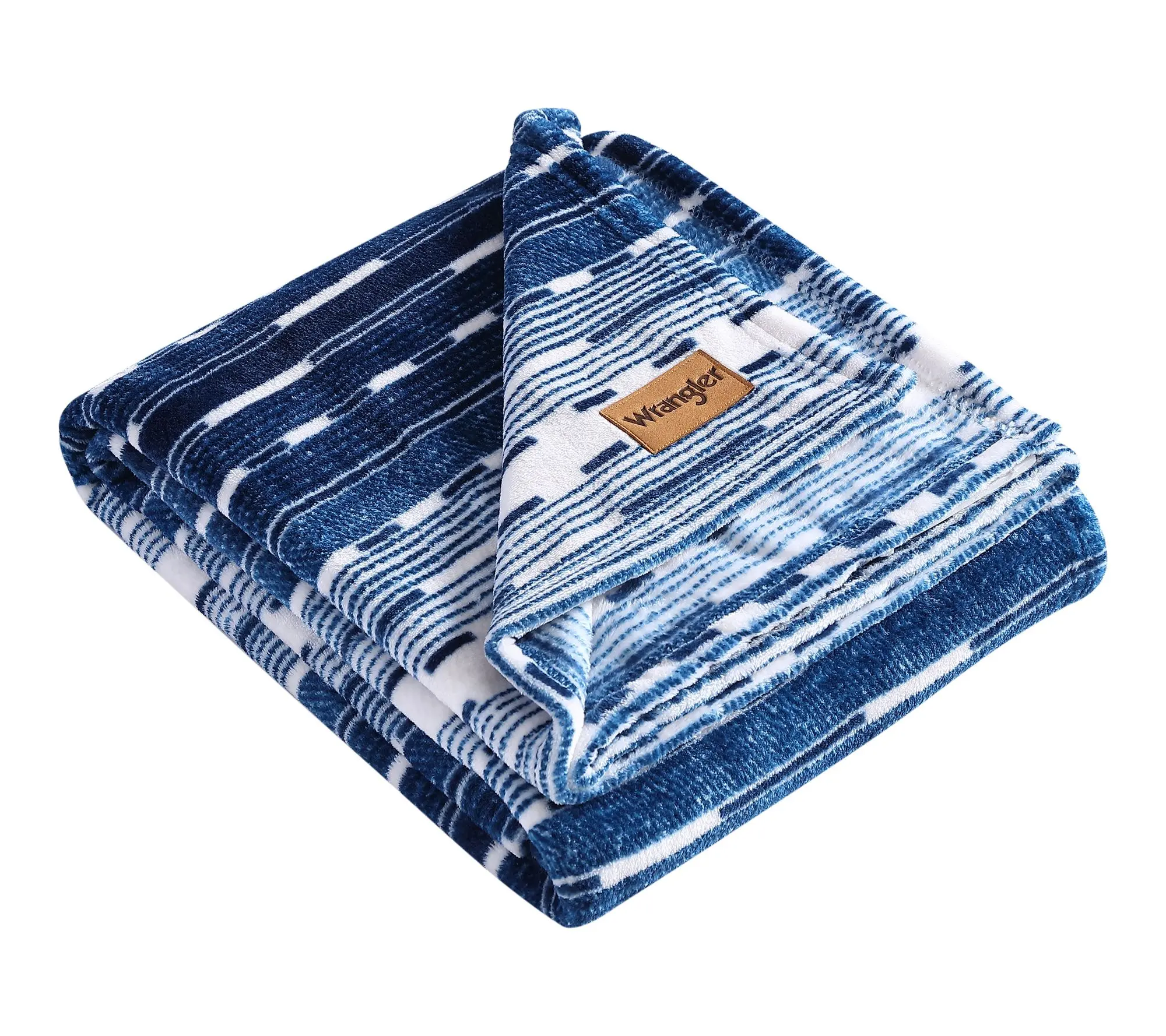 Wrangler Logan Stripe Blue Plush-Fleece 50"X60"Throw Wrangler Logan Stripe Blue Plush-Fleece 50"X60"Throw