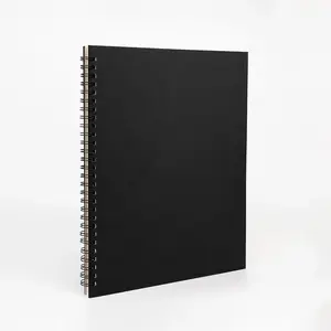"10'' × 7.5'' Blank Spiral Notebook, 100GSM Soft Cover Sketch Book with 60 Sheets & Writing Backboard, Drawing and Note Taking for School, Office, or Home (Black)"