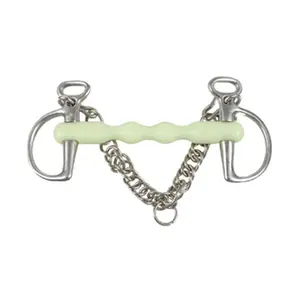 212 MAIN Jacks 759-5-1-2 Flexible Shaped Mouth Bit - 5.5 in. Stainless Steel Equine Horse Tack, Curb Chain, D Rings, Flexible Bite Piece