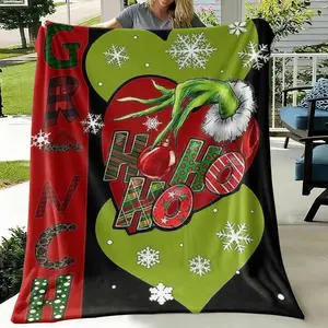 Comfortable Christmas Anime Gift Blanket, Flannel Throw Blanket for Holiday Gifts, Soft Skin-Friendly Multi-Size Blanket, Perfect Home Use