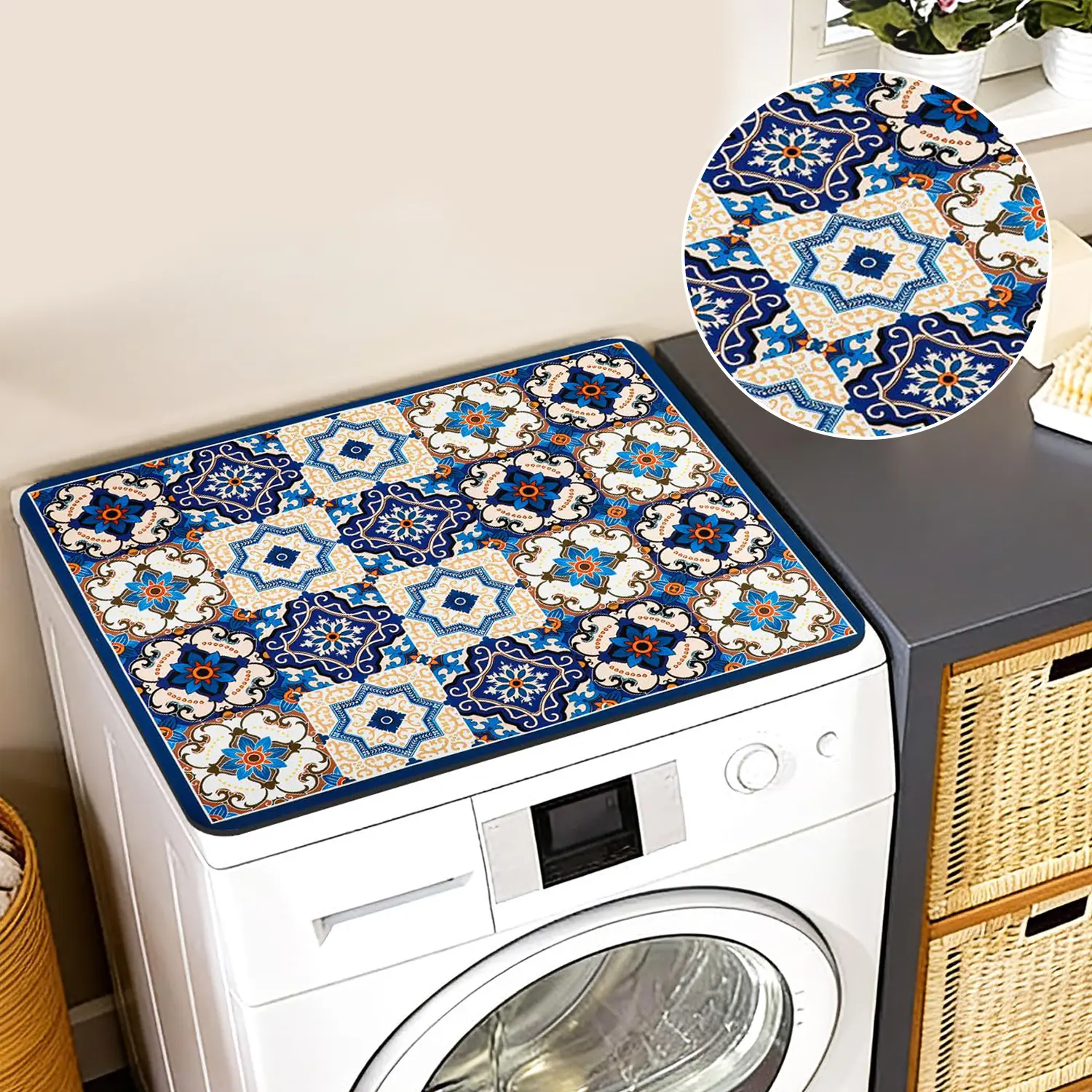 Rectangular Reusable Washing Machine Dryer Top Cover - Style A Large Appliance Accessory, Household Anti-Slip Dustproof Waterproof Heat-Resistant, Daily Accidental Spills Prevention, Laundry Room Organizer, Ideal Housewarming Gift
