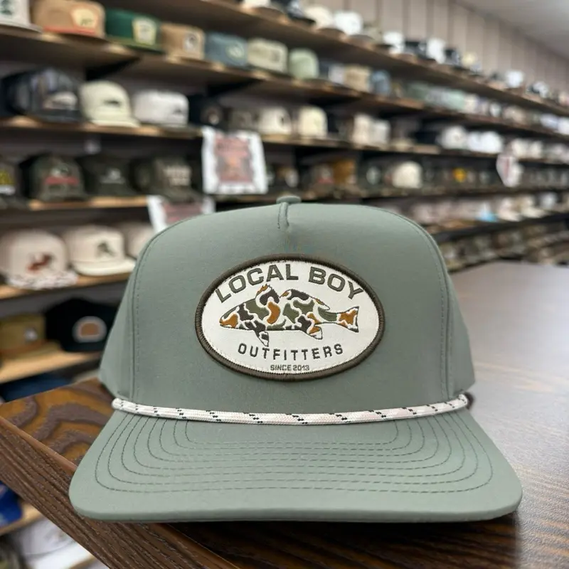 Vintage Redfish Patch Rope Hat - Sage