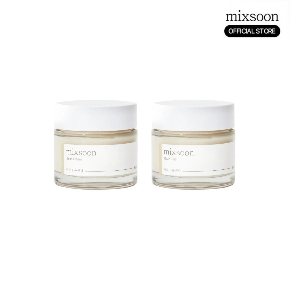 [mixsoon Official Shop] Bean Cream Duo (50ml x 2) - Intensive Korean Moisturizing Cream for Glass Skin, Hydrates, Repairs Skin, Supports Glowup
