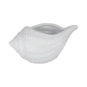 Sagebrook Home 20365 10 in. Seashell Planter - White