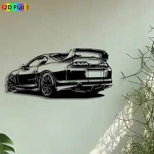 1pc Sports Car Silhouette Metal Wall Art, Decoration Items, Racing Car Statue Mural, Artistic Metalwork, Intricate Craftsmanship, Modern Design, Perfect for Fathers Day, Housewarming, Garage, Man Cave, Office Decor, Ideal Gift for Car Enthusiasts