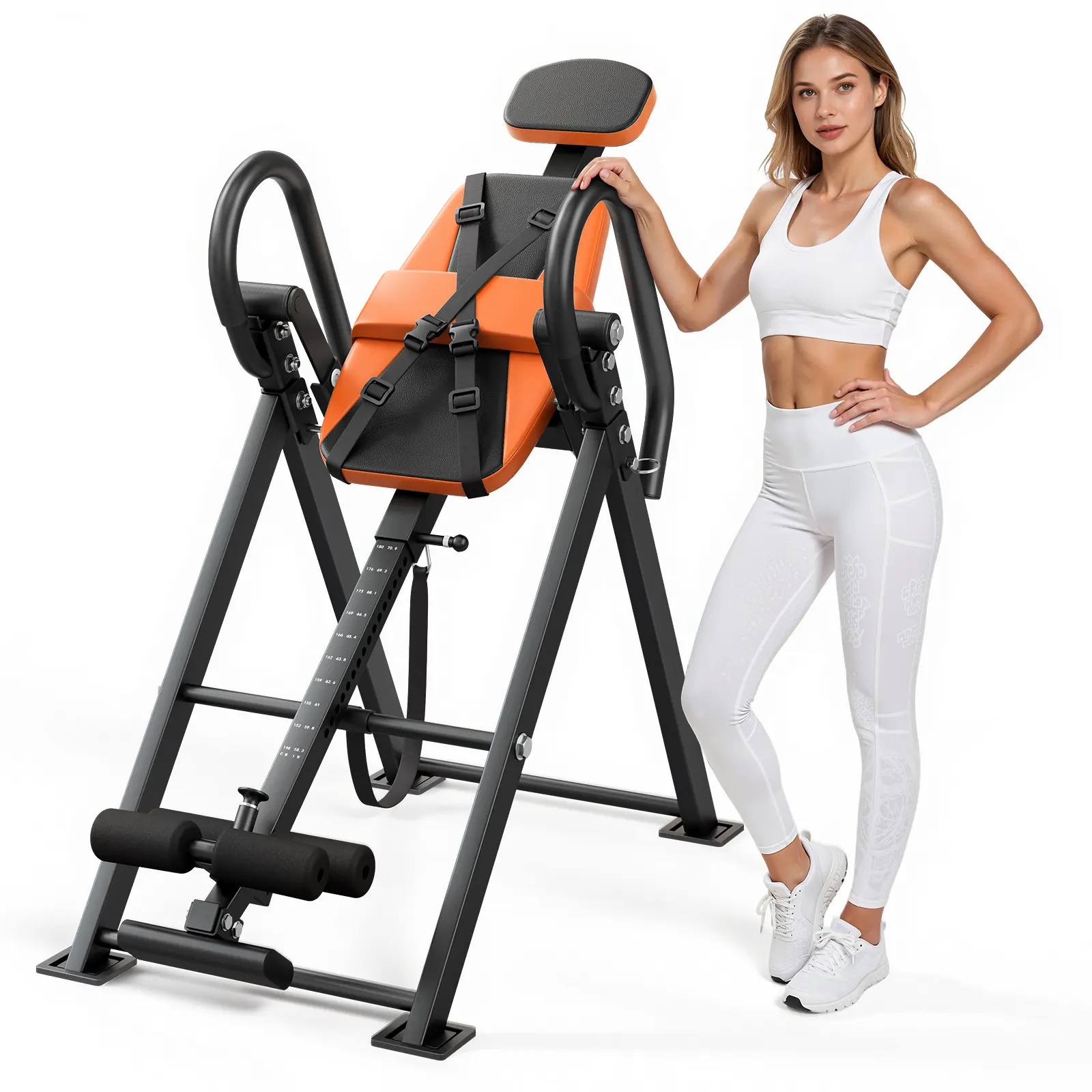 【SummerFinds】VEVOR Inversion Table, 300 lbs Capacity Heavy Duty Back Inverter Stretcher, Inverted Table with Dual-Roller Locking, Decompression Tables for Shoulders, Neck, Back, Multi-Angle Adjustable Tether Strap