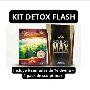 Kit Detox Flash Te divina + Sculpt Max cápsulas Detox Natural infused with reishi premium Beverage drink herbal tea