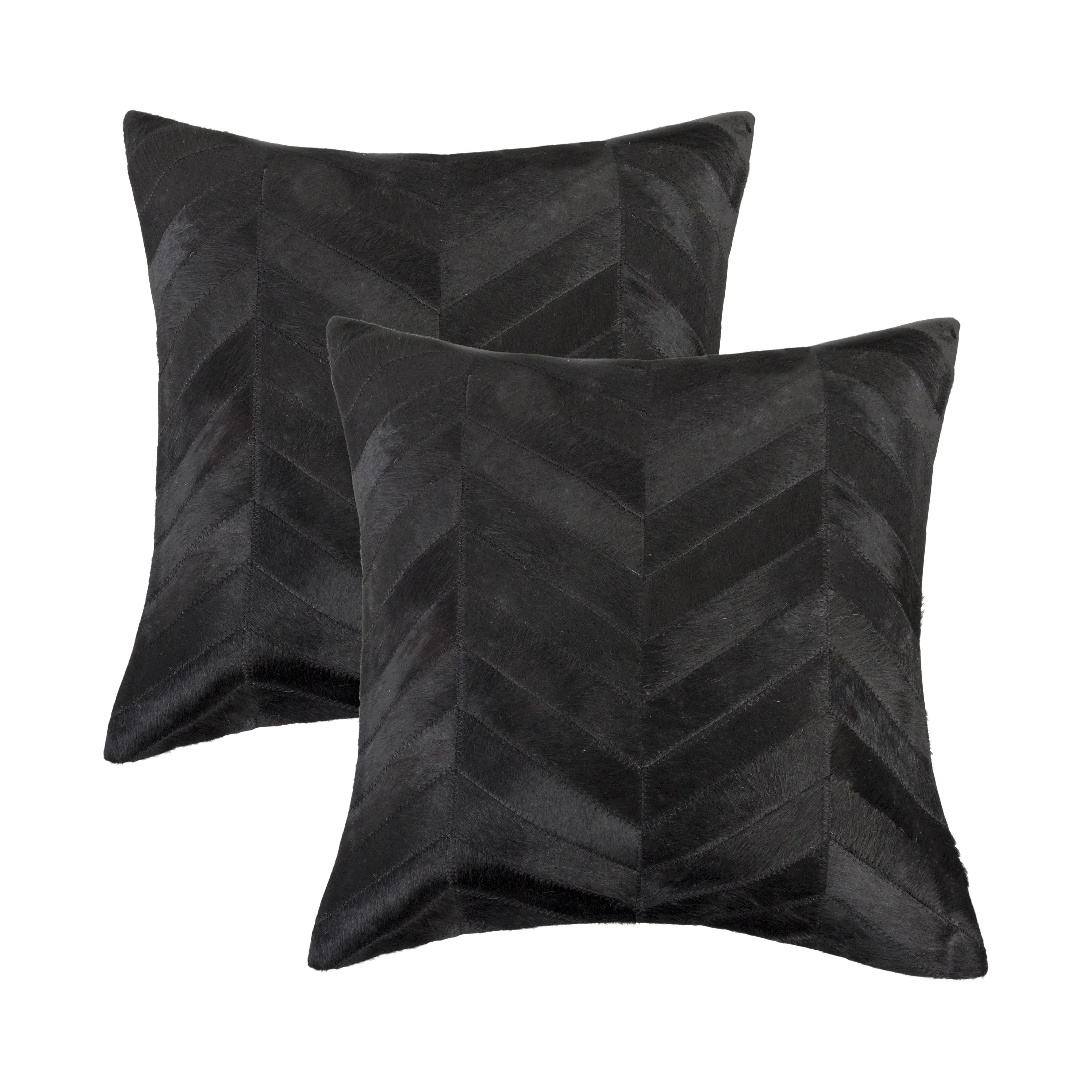 Natural Torino Chevron Neutral Cowhide Pillow | 2-Pack | 18"x18"