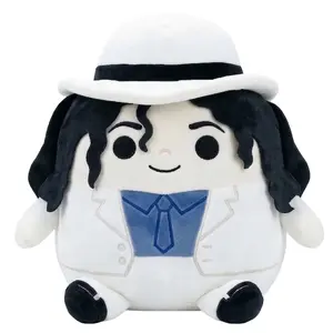 Cartoon Pop Star Plush Figure Toy, Cute White Suit Singer Stuffed Animal Plush Pillow, Music Icon Character Cushion for Fans Collectors And Room Decor