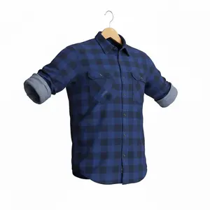 Midnight Blue Buffalo Plaid Flannel - Premium Cotton Casual Shirt