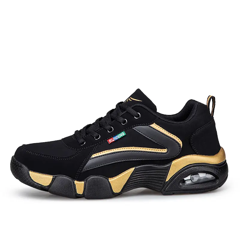 Autumn and winter sports men's shoes: Men's anti-slip, lightweight and casual shoes, men's leather surface waterproof rubber sole running shoes